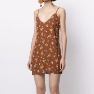 Reformation Ventura floral-print slip dress in Brown - size XS